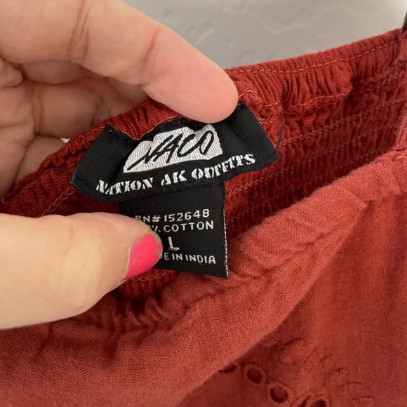 Eyelet Floral Maxi Chic Beach Vaca Vacation Chic Glam Party Boho Hipster Dress - Picture 5 of 8